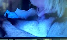 Mature couple enjoys a facial after a double oral session