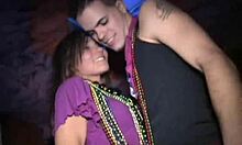 College teen sucking and fucking gets her share of cum on mardi gras